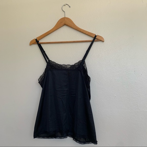 Black Lace Trim Cami Top Medium - Picture 4 of 6